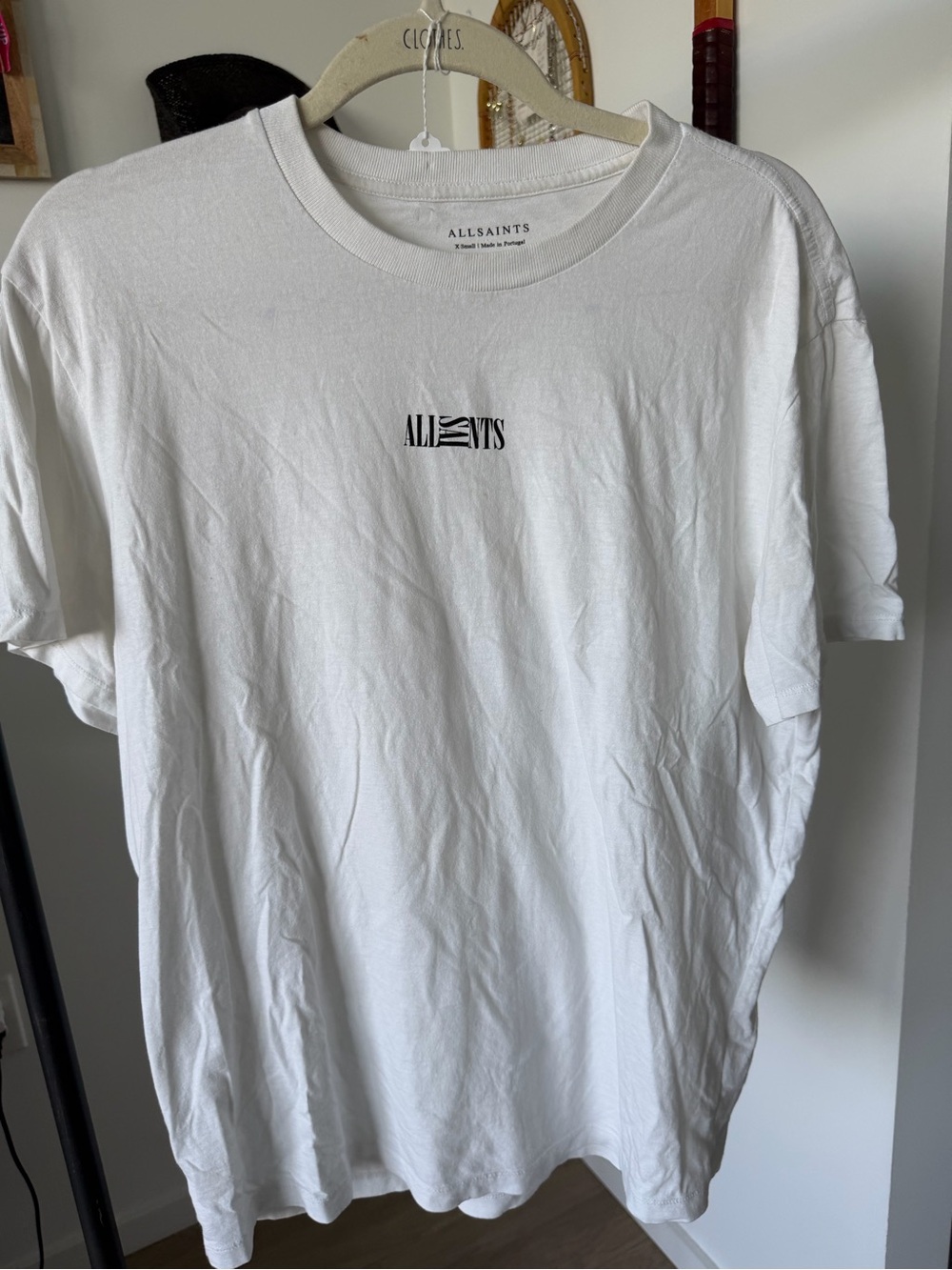 AllSaints White Center Logo Crew T-Shirt
